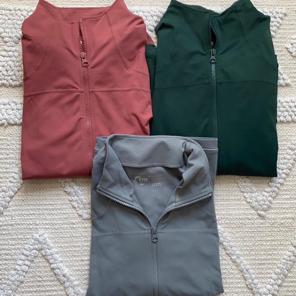 Lot of 3 Zyia 1/2 zip pocket pullover XXL